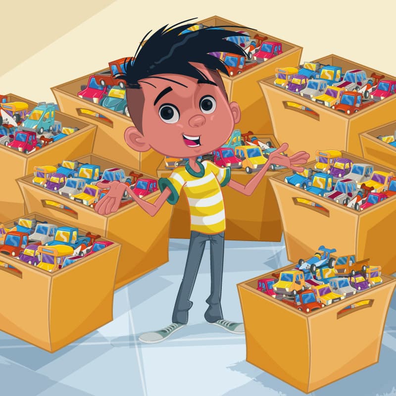 O menino e a coleção